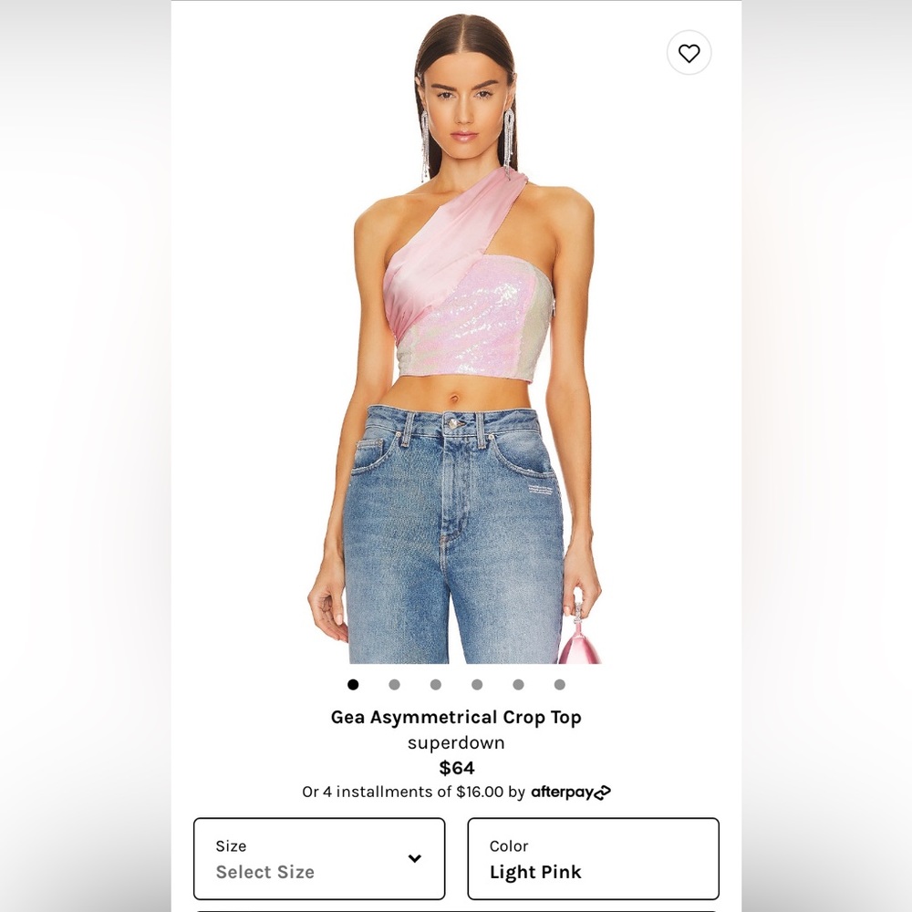 Gea Asymmetrical Crop Top- superdown (Revolve). Size small- fits true to size